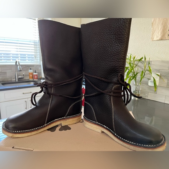 Duckfeet Silkeborg tall leather shearling wool winter boots size 39 new in box - Picture 4 of 16